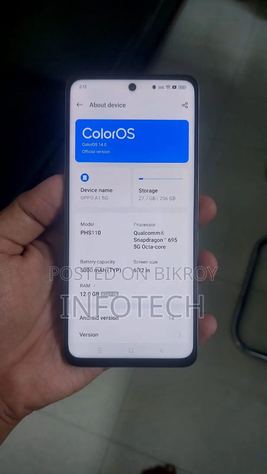 নতুন অপ্পো এ১ প্রো ২৫৬ জিবি কমলা