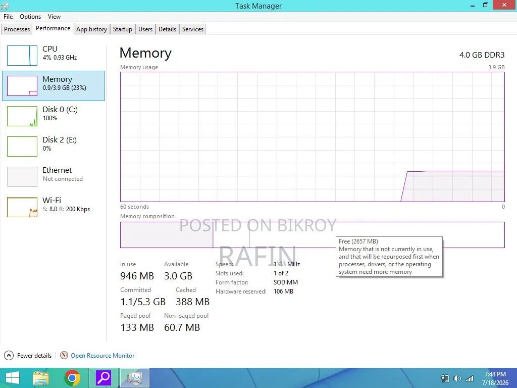 Laptop Dell Vostro 3450 4GB Intel Core i5 HDD 500GB