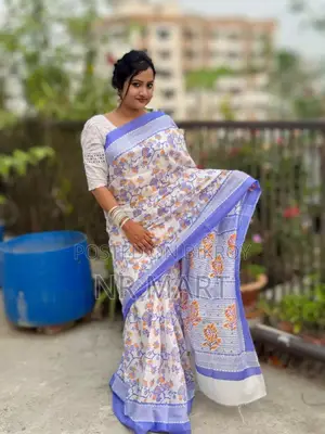 Premium Half Silk Screen Print Saree
