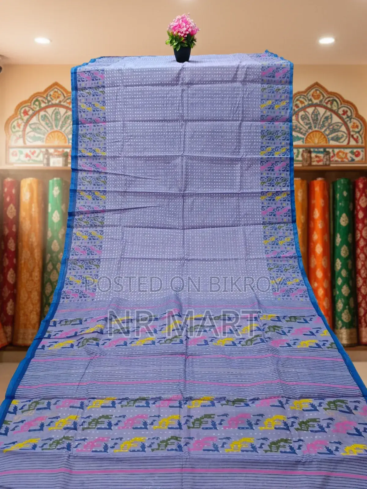  ক্লাসিক হাফ সিল্ক স্কিন প্রিন্ট শাড়ি