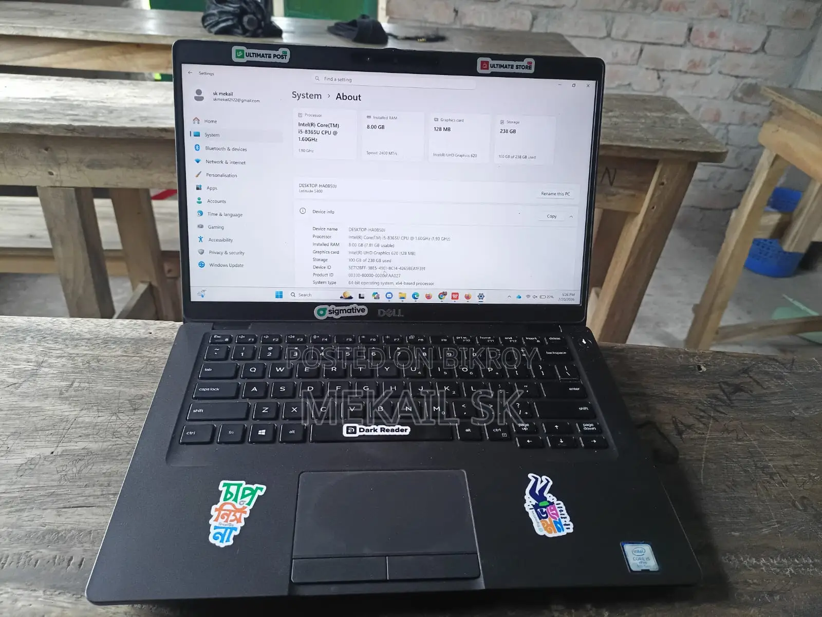Laptop Dell Latitude 5400 8GB Intel Core I5 SSD 256GB