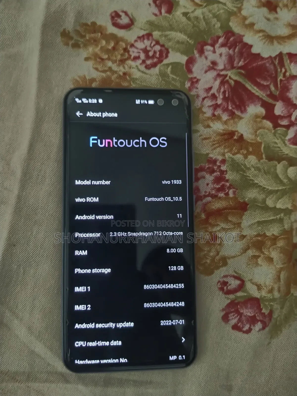 Vivo V19 128 GB Blue