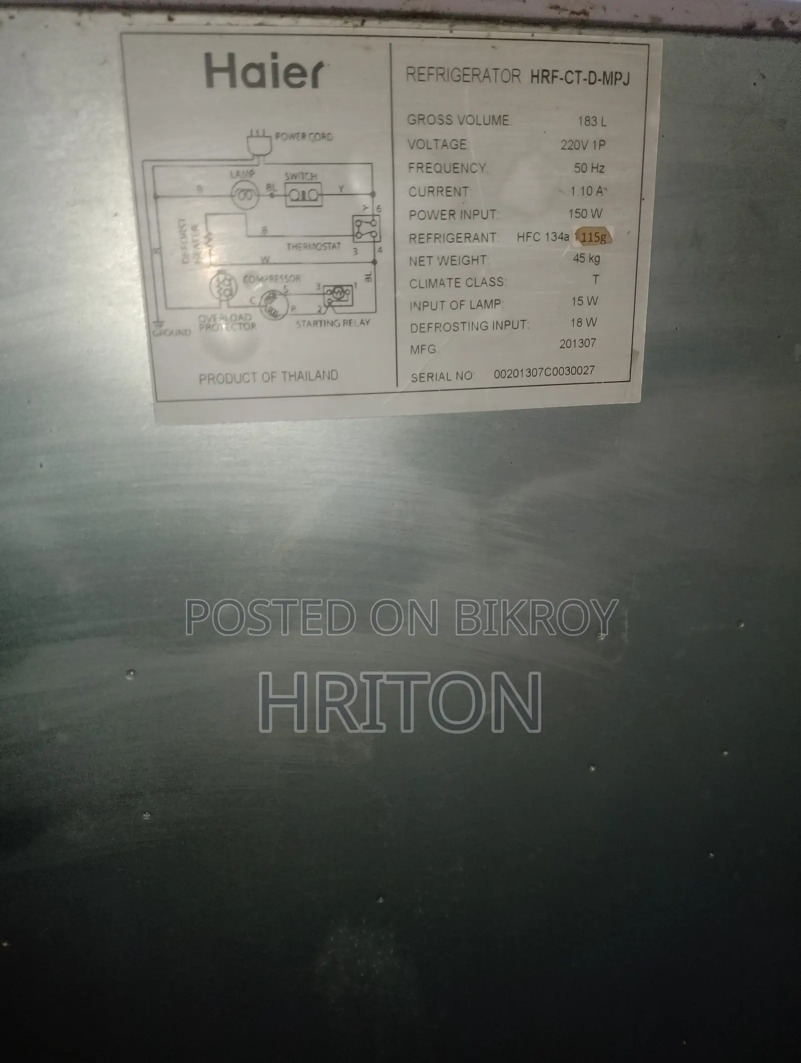Refrigerator for Sale