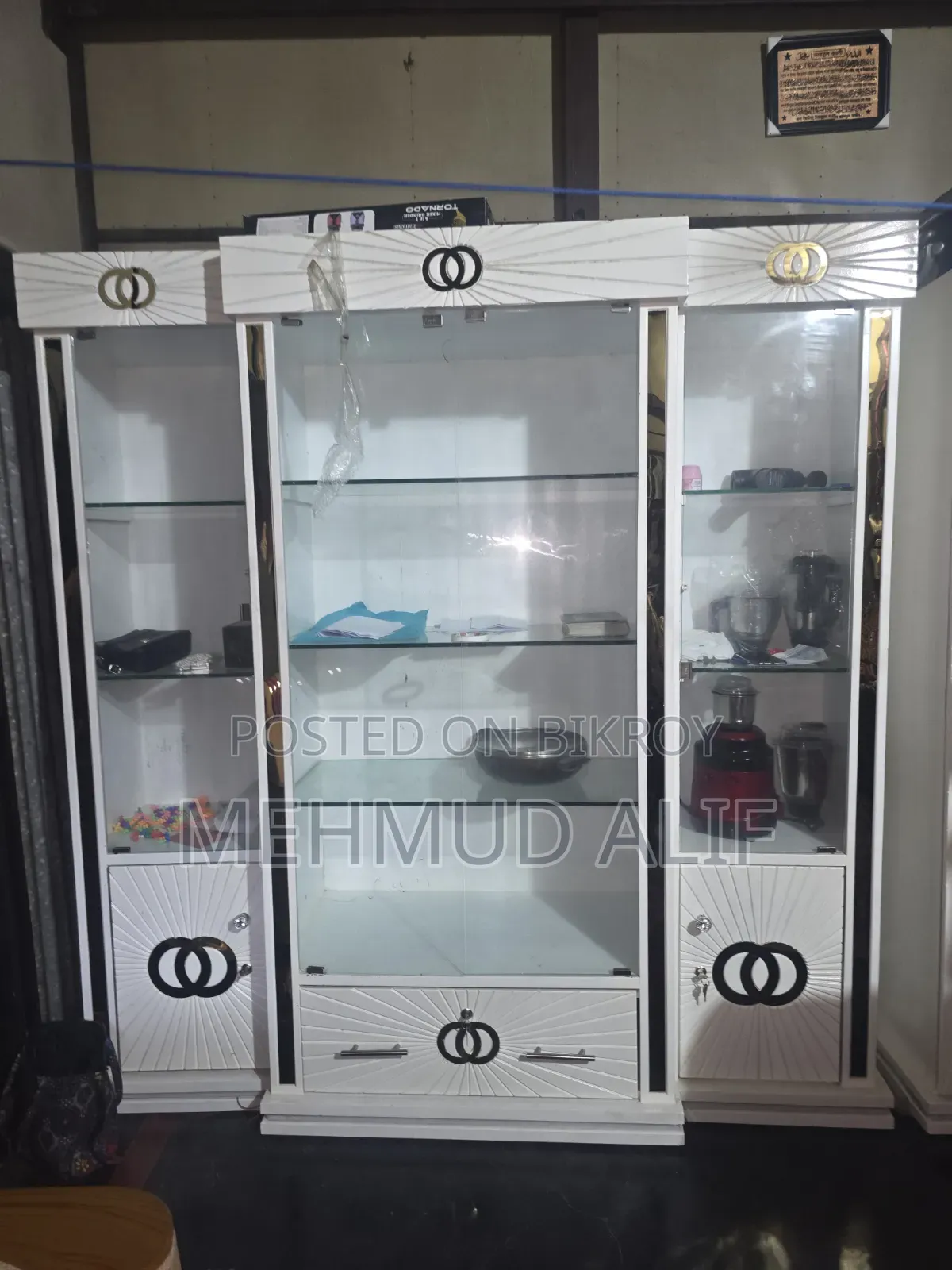 1 Month Used Lighting Bedroom and 4-Door Showcase Set