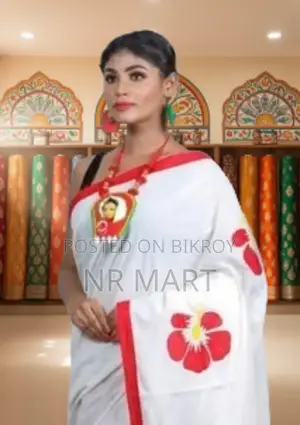 Premium Hand Print Half Silk Saree