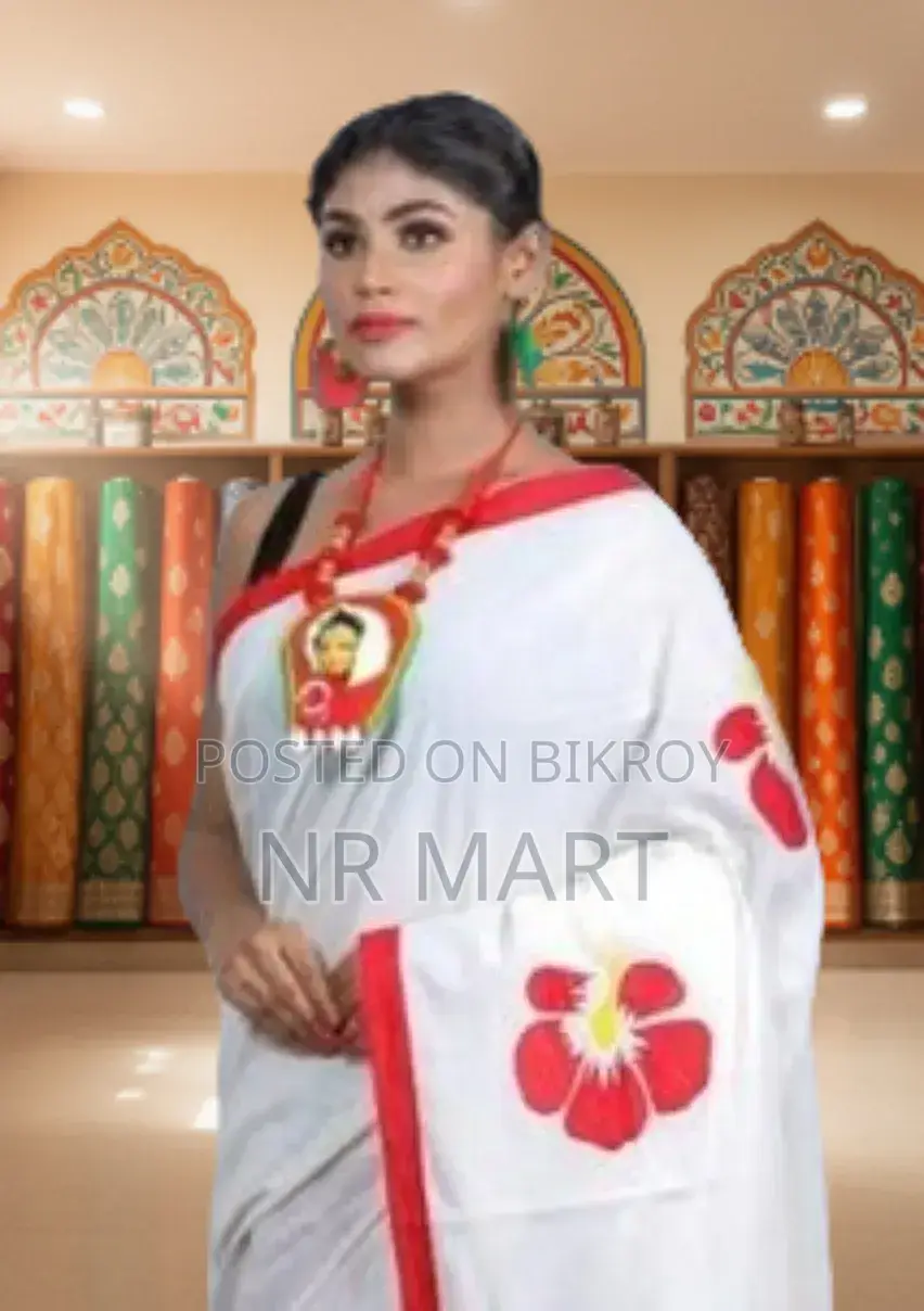Premium Hand Print Half Silk Saree