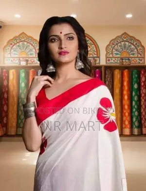 Premium Hand Print Half Silk Saree