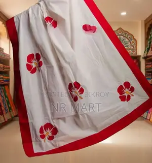 Premium Hand Print Half Silk Saree