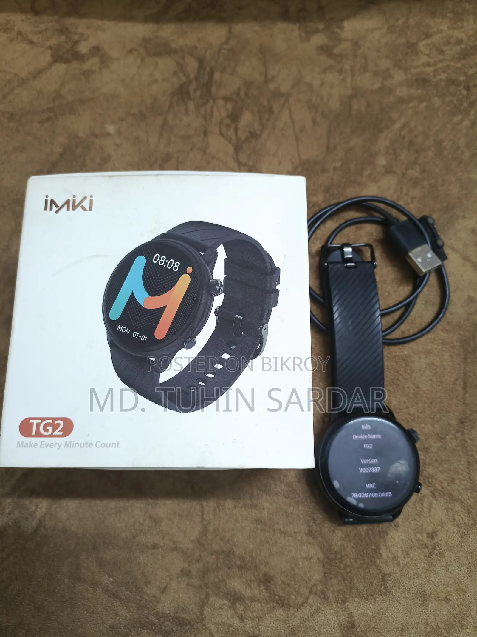 Imiki Tg2 AMOLED Bluetooth Calling Smart Watch