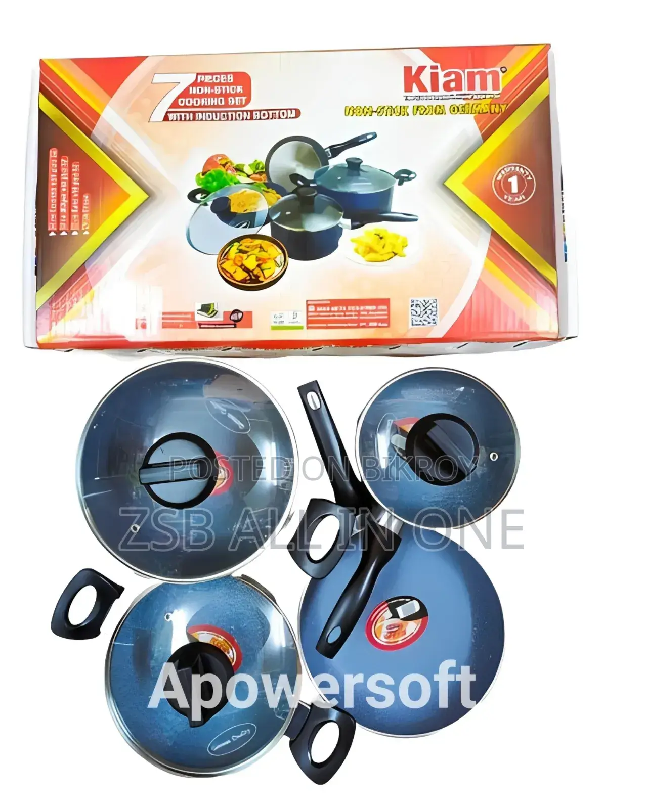 KIAM Non-Stick 7 Pieces Cookware Set With Induction Bottom