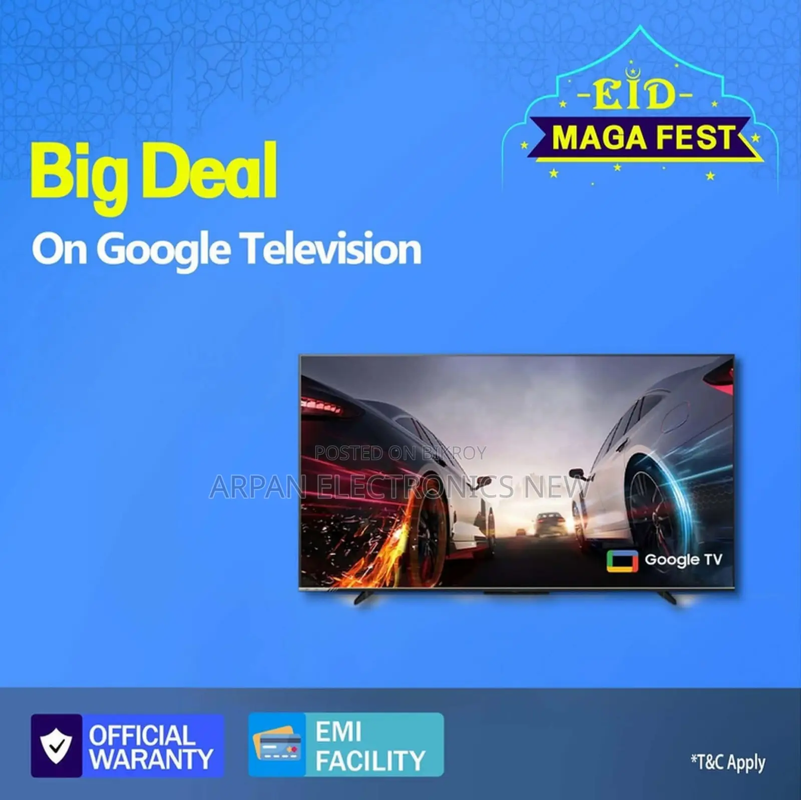 5 Years Guaranty UHD Google Smart TV Voice Control 65 Inch