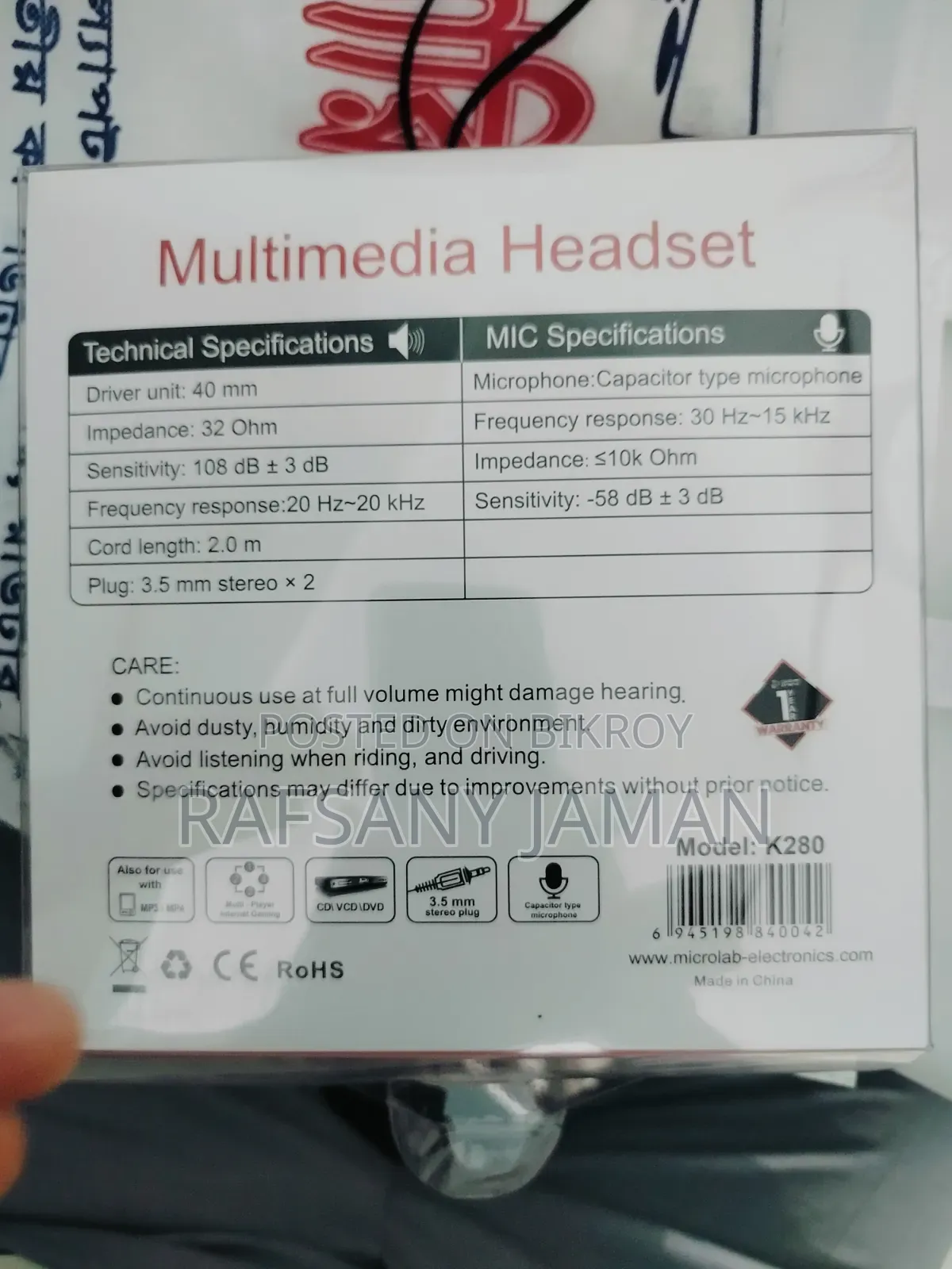 Microlab Microphone/Headset