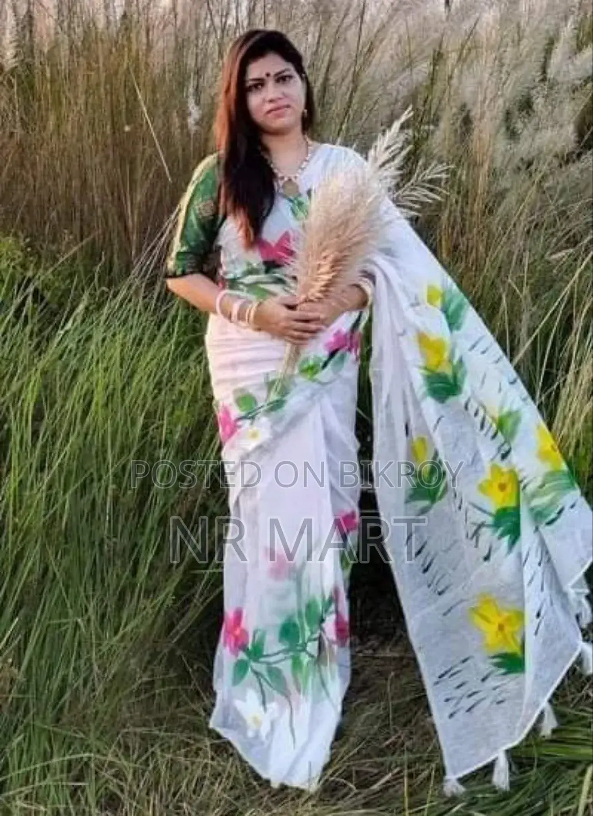 Tuli's Handprint Half Silk Saree