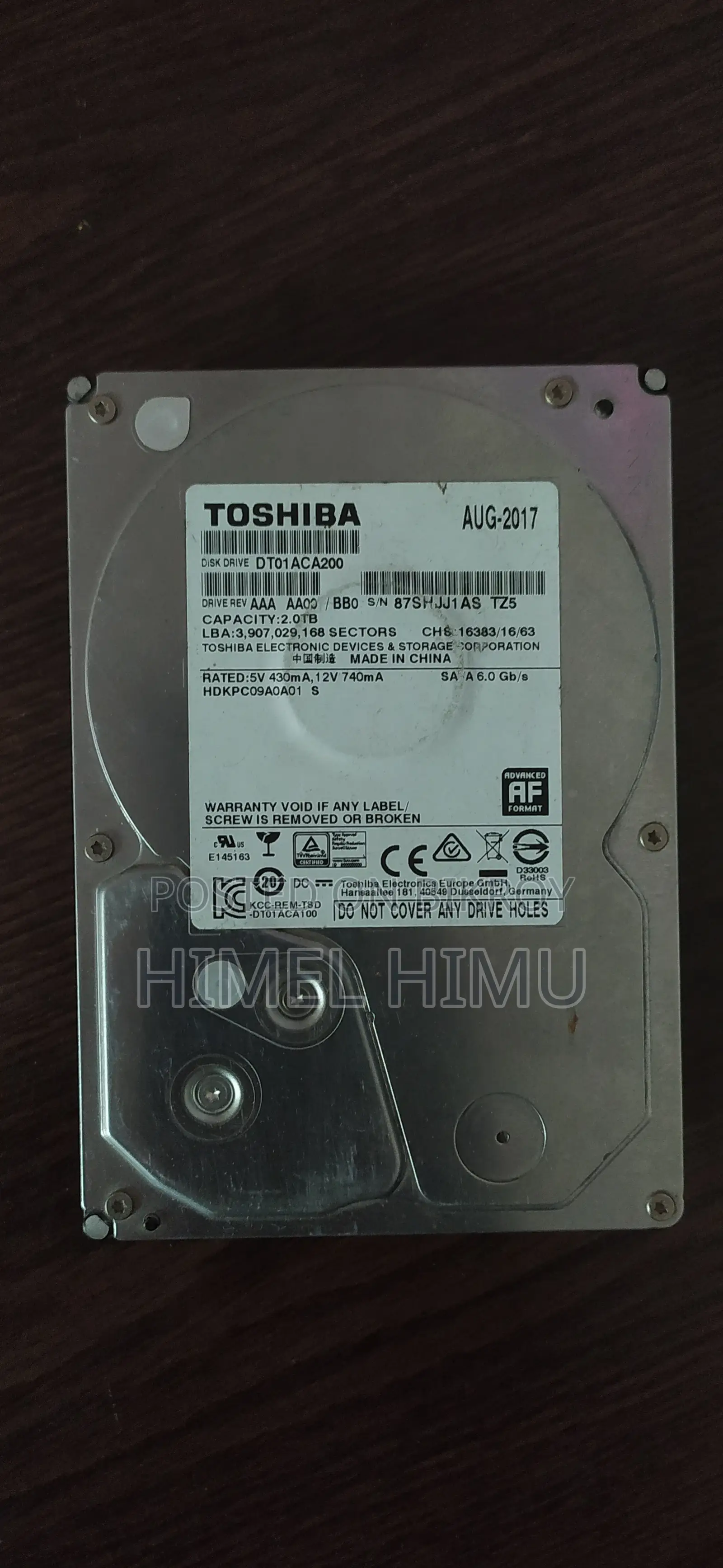 Toshiba 2 TB হার্ড ড্রাইভ ব্যবহৃত