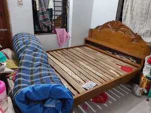 6-foot by 7-foot Neem Wood Bed, Gamari Wood