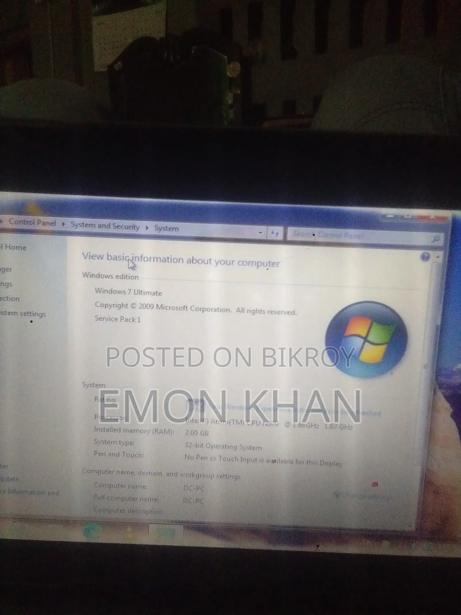 Laptop HP 15s 2GB Intel Core i3 HDD 72GB
