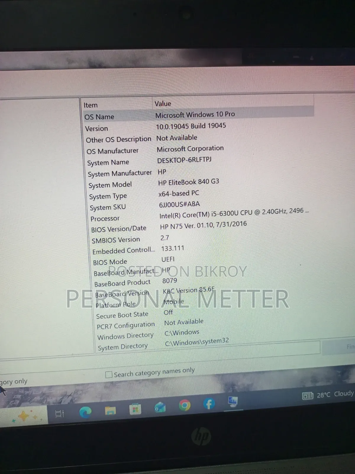 Laptop HP EliteBook 840 G3 16GB Intel Core i5 HDD+SSD 256GB