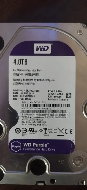 Western Digital 4TB Purple Surveillance HDD Desktop