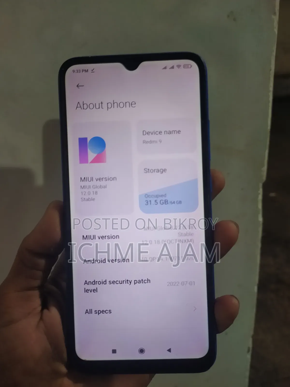 Xiaomi Redmi 9 64 GB Blue