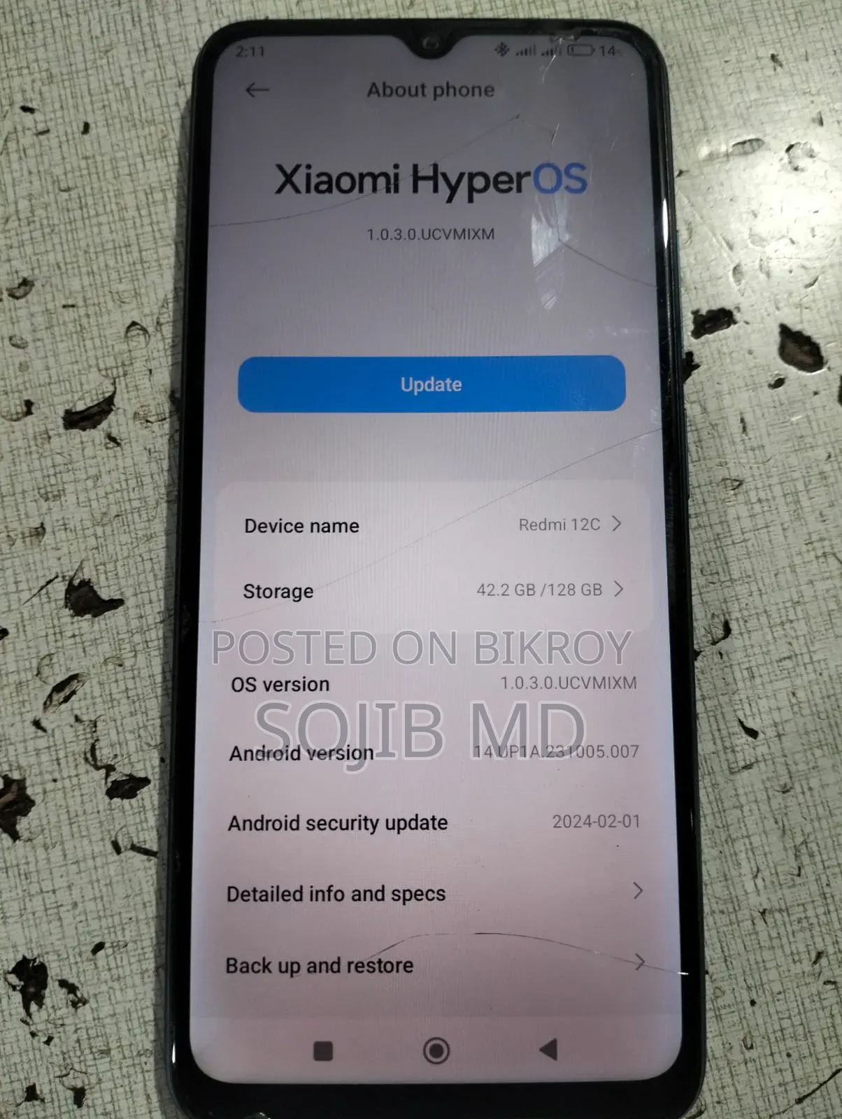 শাওমি রেডমি ১২সি ১২৮ জিবি ব্লু