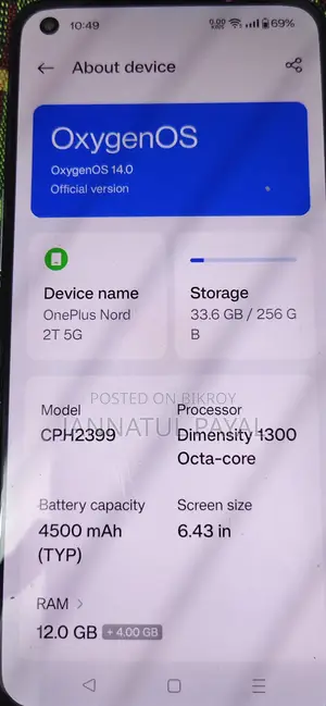 OnePlus Nord 2 5G 256 GB Black