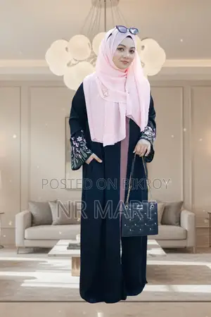 Premium Sunflower Burqa | Imported Dubai Cherry Fabric | Full Set