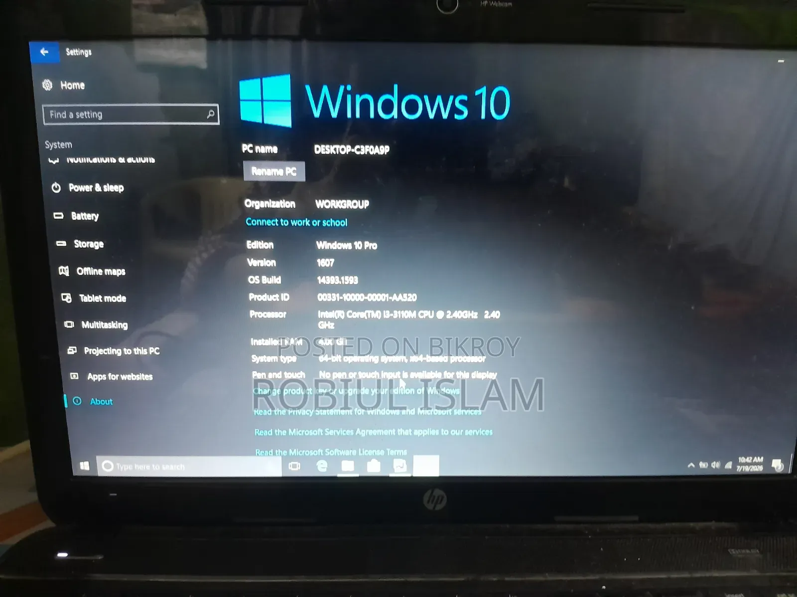 Laptop HP Pavilion G4 4GB Intel Core i3 HDD 512GB