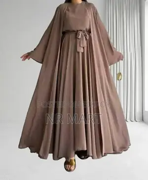 Premium Takbir Burqa (With Hijab) | Dubai Cherry Fabric | Full Set