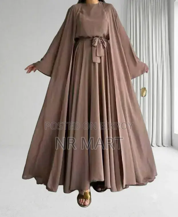 Premium Takbir Burqa (With Hijab) | Dubai Cherry Fabric | Full Set