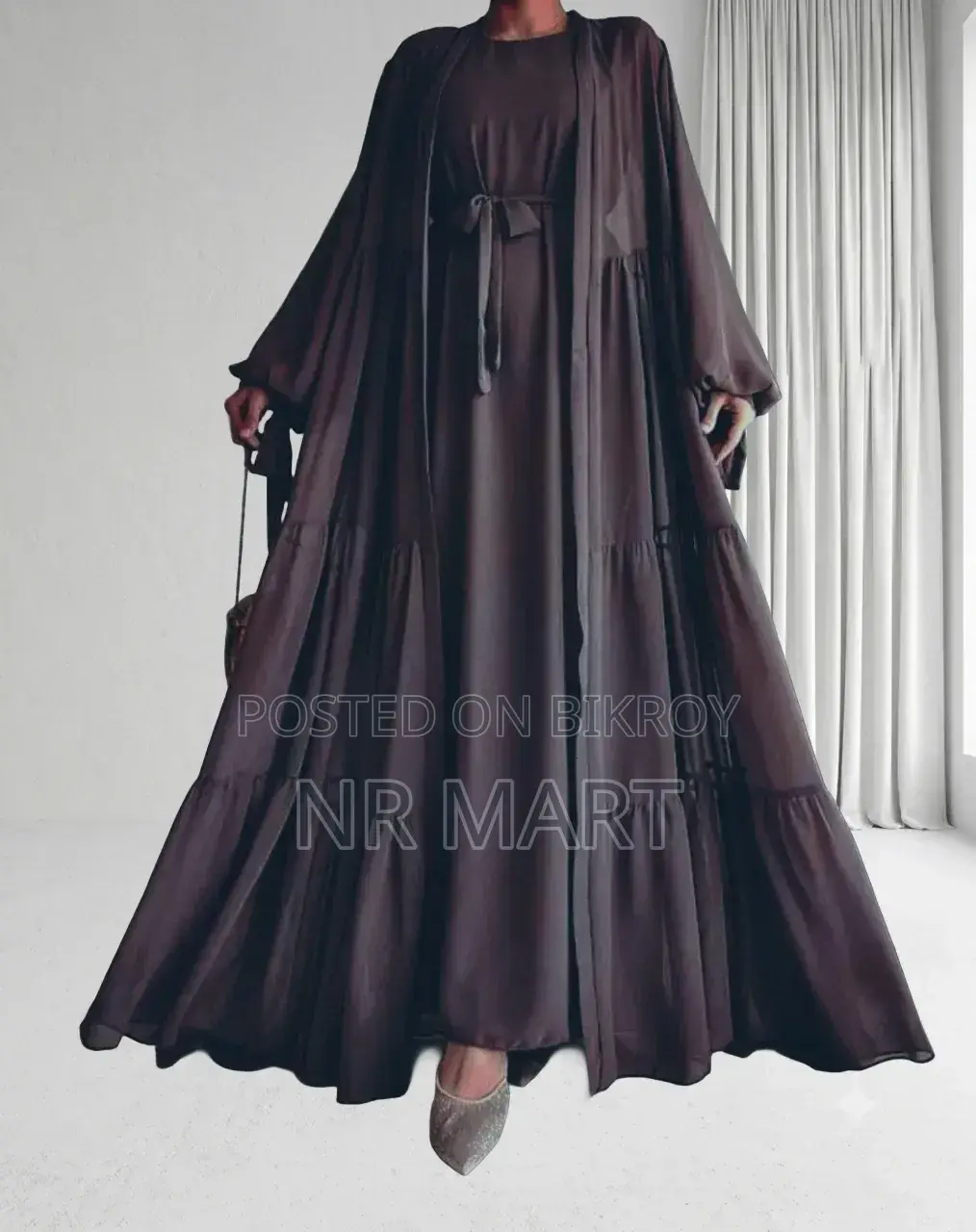 Premium Takbir Burqa (With Hijab) | Dubai Cherry Fabric | Full Set