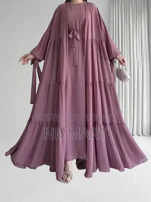 Premium Takbir Burqa (With Hijab) | Dubai Cherry Fabric | Full Set