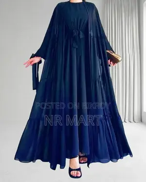 Premium Takbir Burqa (With Hijab) | Dubai Cherry Fabric | Full Set
