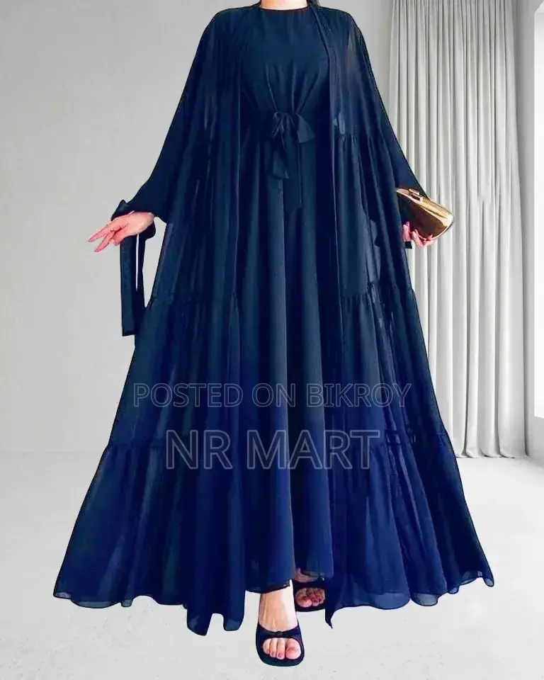 Premium Takbir Burqa (With Hijab) | Dubai Cherry Fabric | Full Set