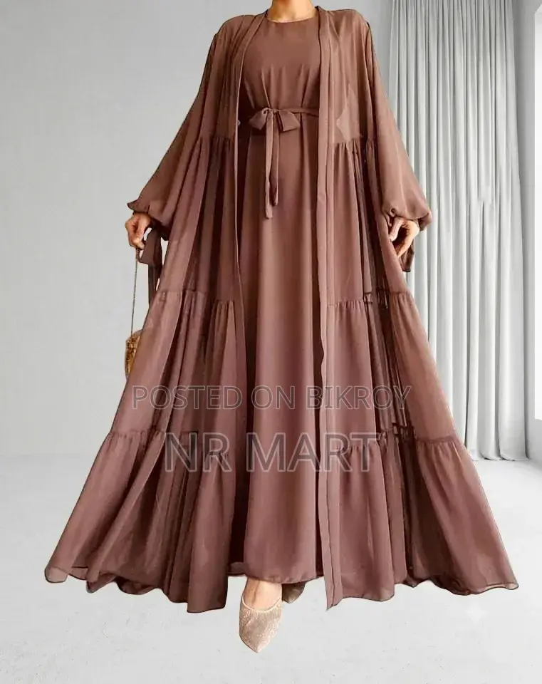 Premium Takbir Burqa (With Hijab) | Dubai Cherry Fabric | Full Set