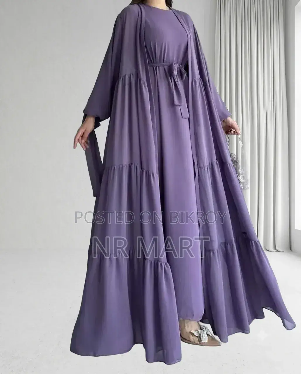 Premium Takbir Burqa (With Hijab) | Dubai Cherry Fabric | Full Set