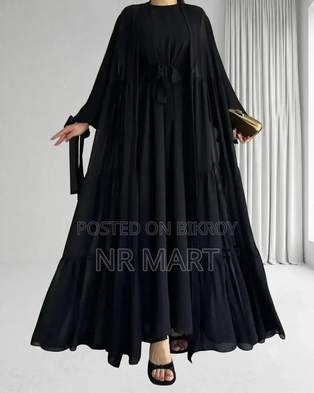 Premium Takbir Burqa (With Hijab) | Dubai Cherry Fabric | Full Set