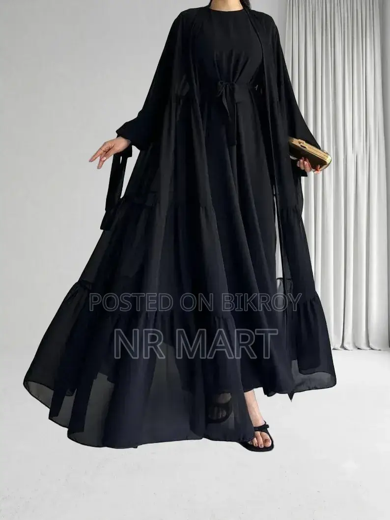 Premium Takbir Burqa (With Hijab) | Dubai Cherry Fabric | Full Set