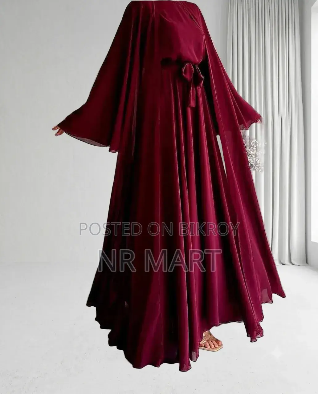 Premium Takbir Burqa (With Hijab) | Dubai Cherry Fabric | Full Set