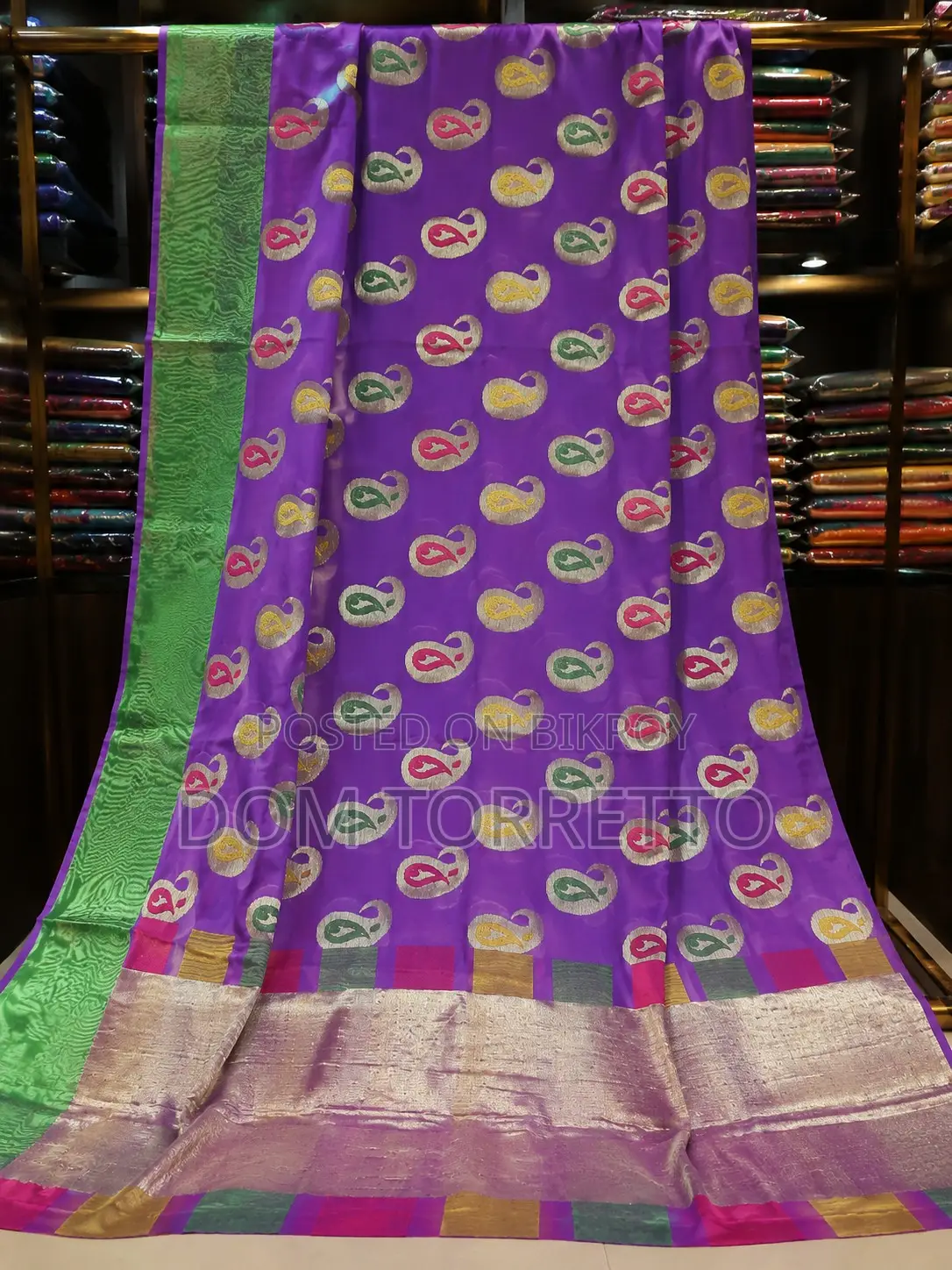 Indian Handloom Saree — Purple | খাঁটি হাতে বোনা