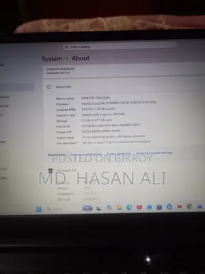 Laptop 8GB Intel Core i3 SSD 500GB