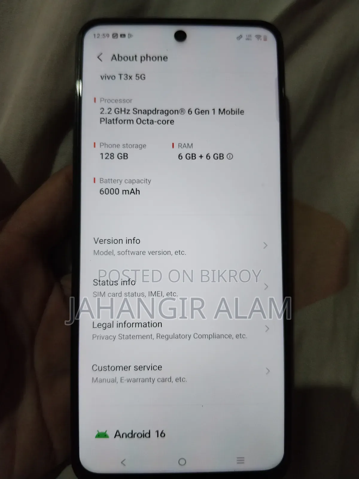 Vivo T3x 128 GB