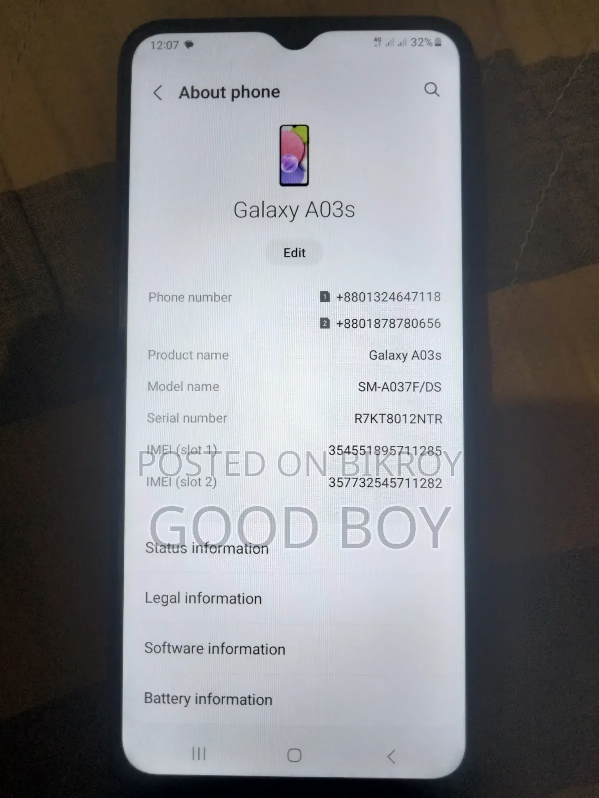 Samsung Galaxy A03s 64 GB Black