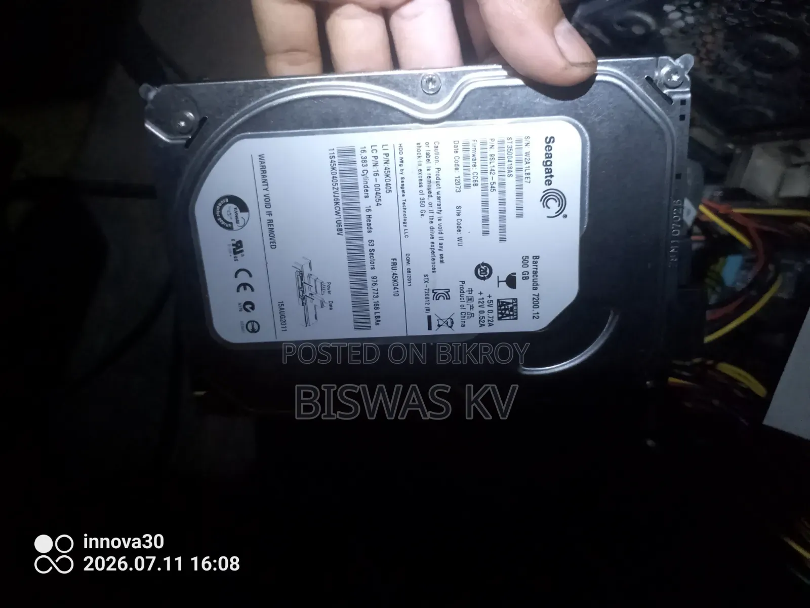 Seagate Barracuda 500GB 7200RPM SATA Desktop Hard Drive
