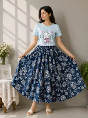 Linen Skirt and T-shirt Set