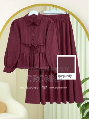 Button-Down Ruffled Top and Skirt Set