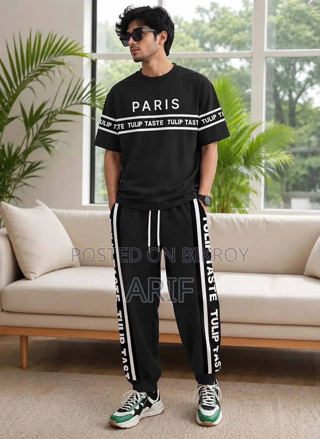Drop Shoulder Mash T-Shirt and Trouser Combo