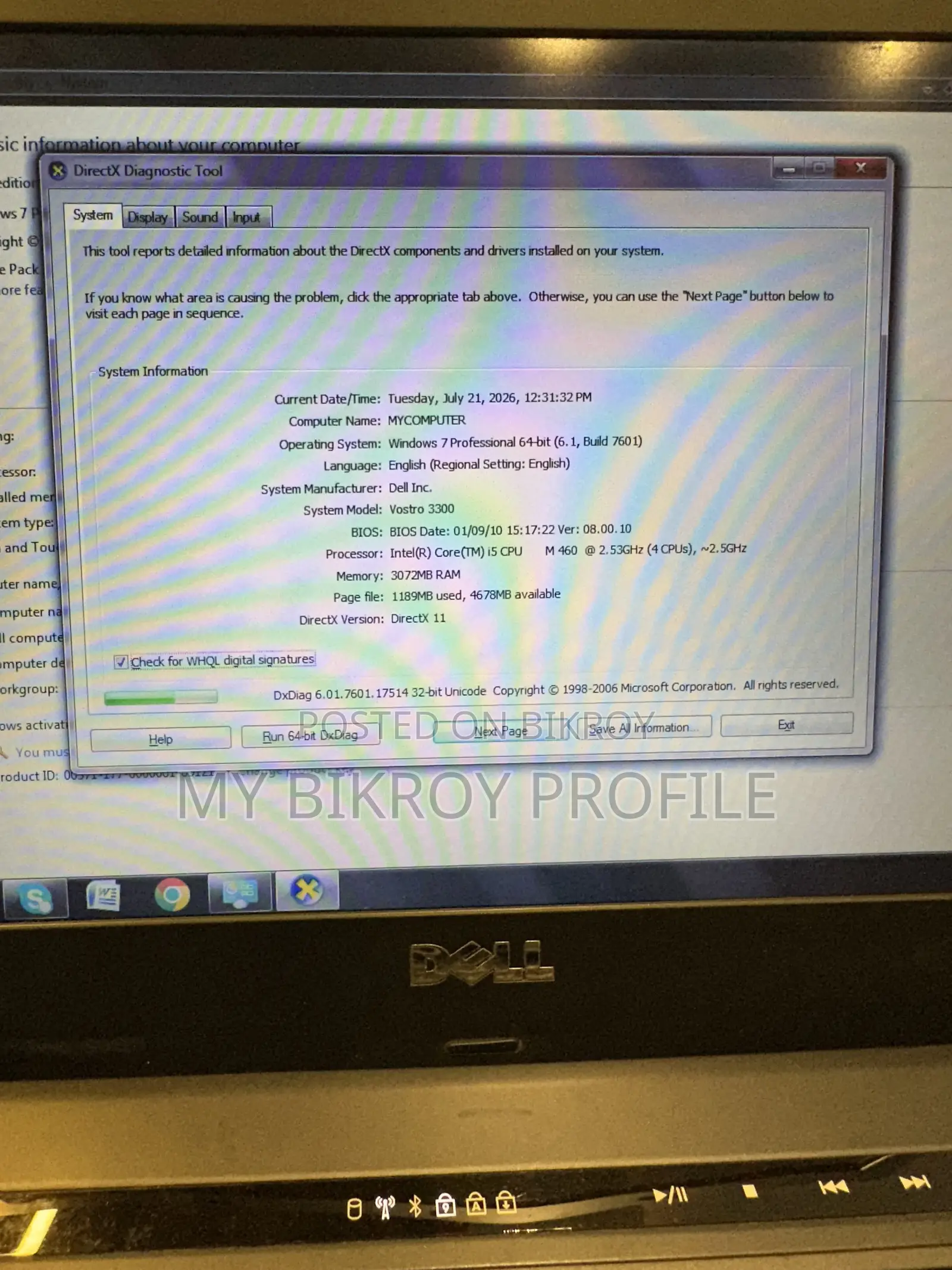 Laptop Dell Vostro 3300 3GB Intel Core i5 HDD+SSD 512GB