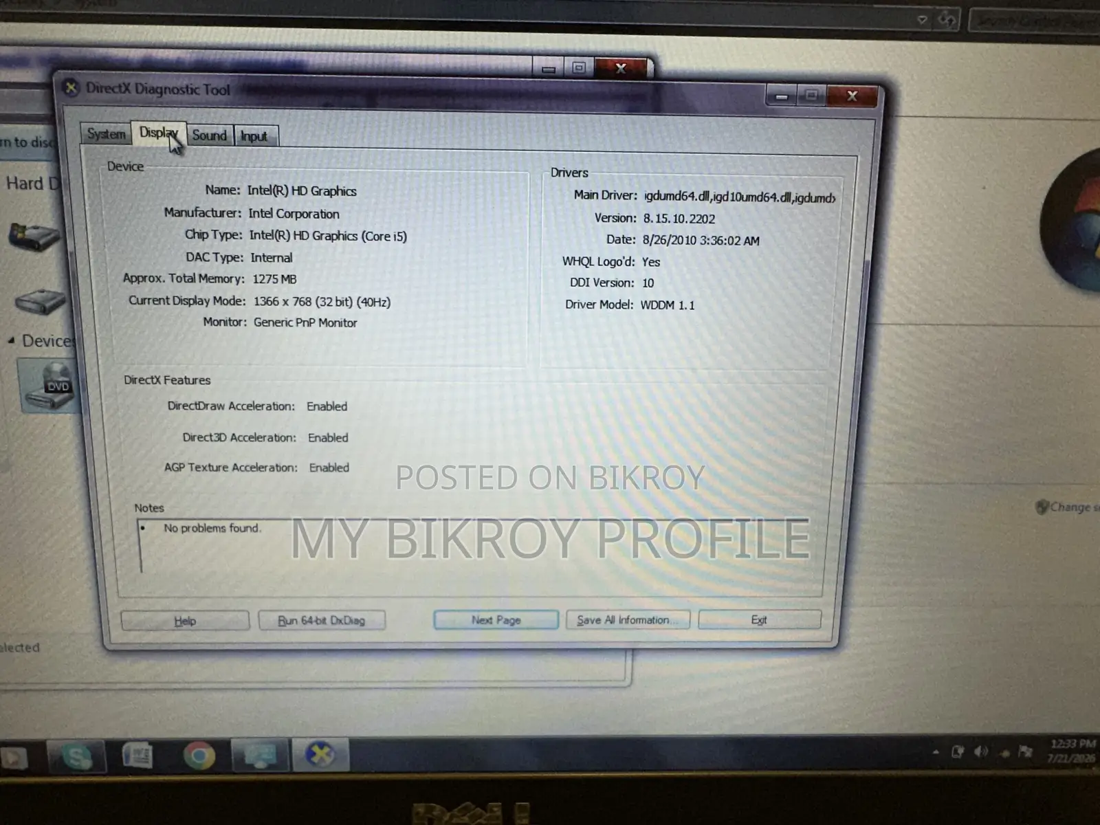 Laptop Dell Vostro 3300 3GB Intel Core i5 HDD+SSD 512GB