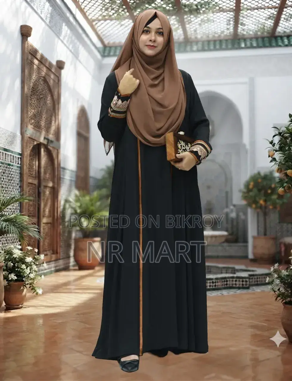 Premium Afrin Burqa | Full Dubai Cherry Fabric | Full Set