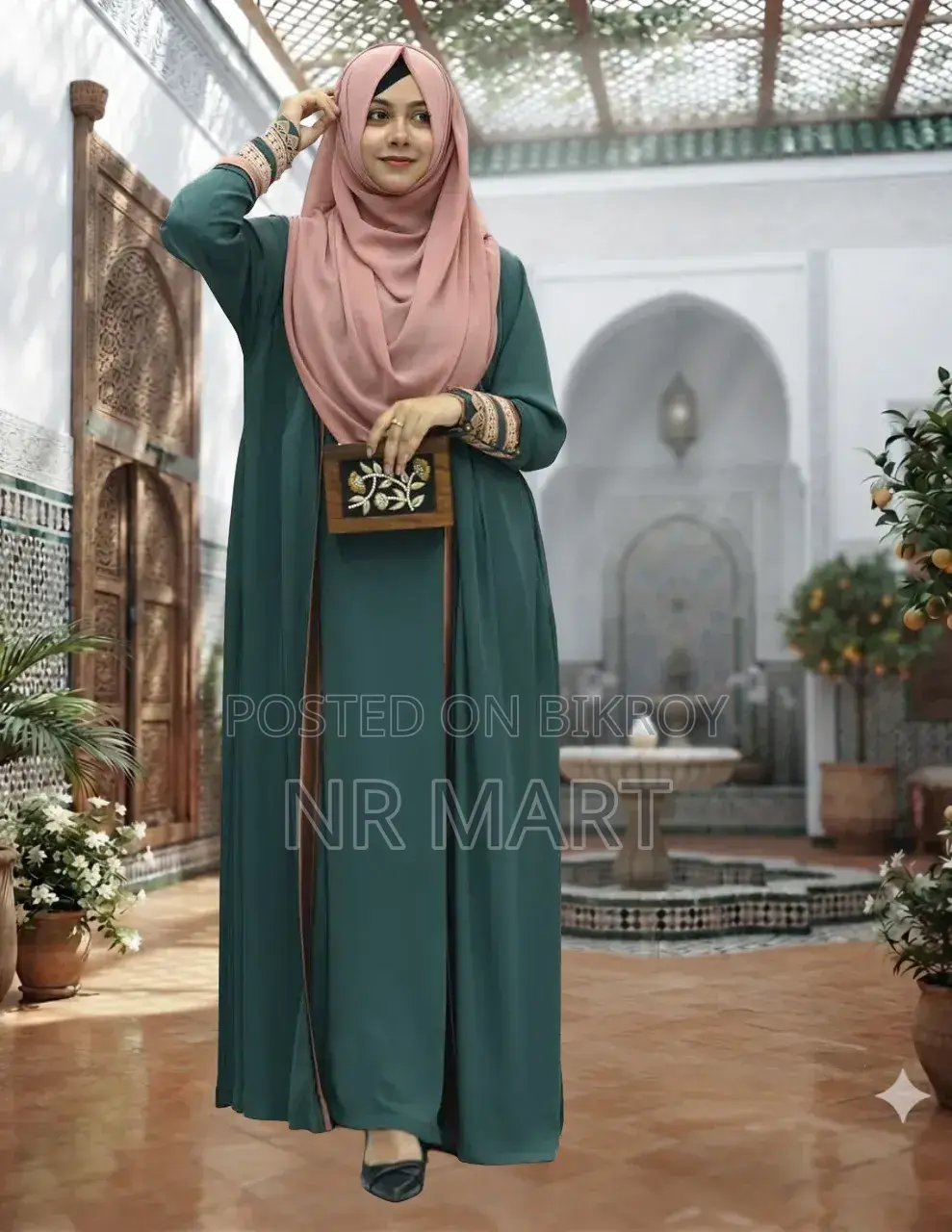 Premium Afrin Burqa | Full Dubai Cherry Fabric | Full Set